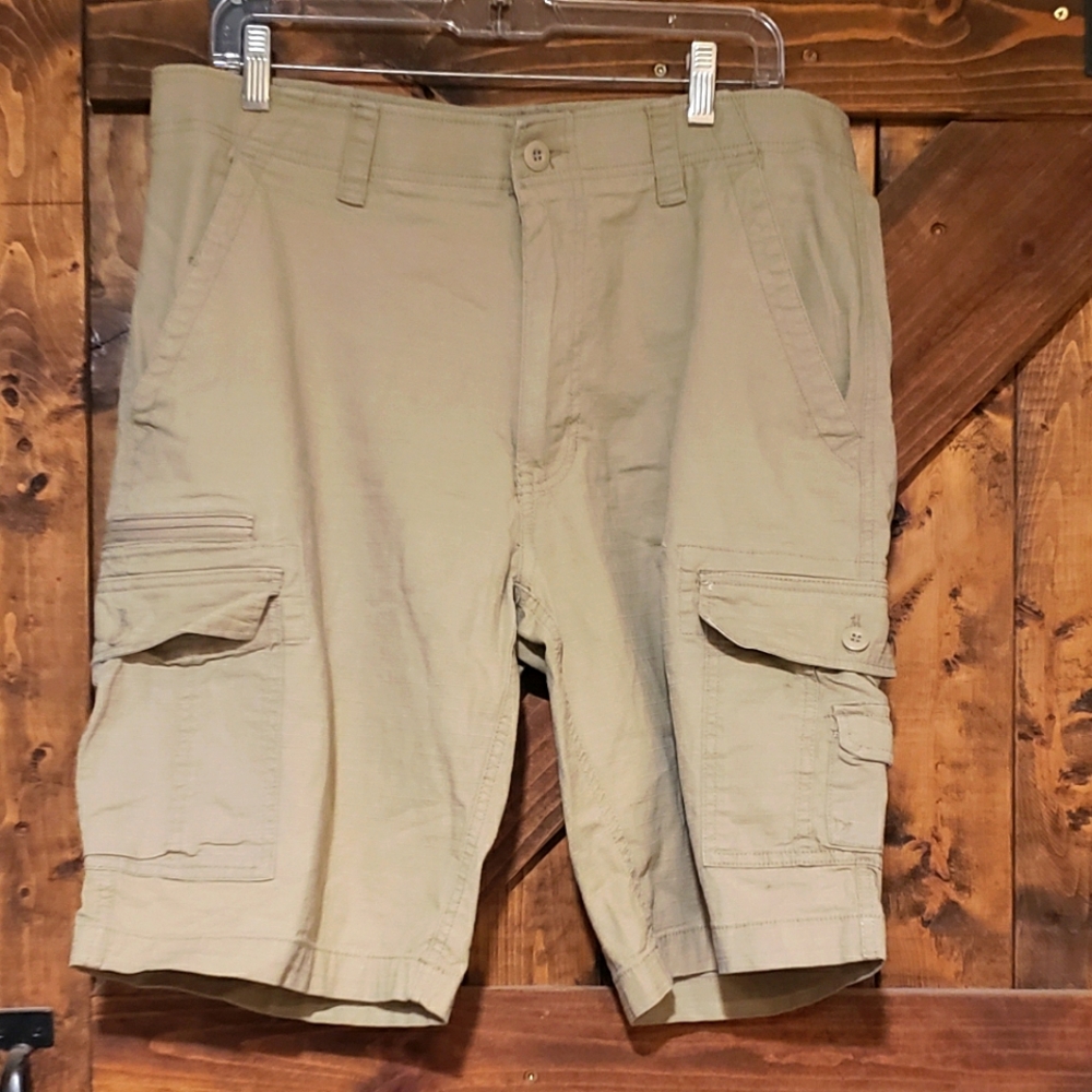 Mens Size 36 Wear First Khaki Tan Cargo Shorts